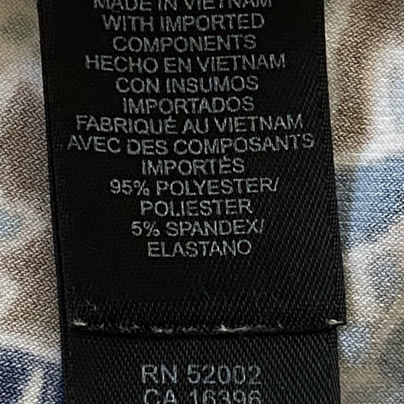 Axcess by Liz Claiborne Blue and Brown Patterned Faux Wrap Dress Size Medium - Picture 4 of 12